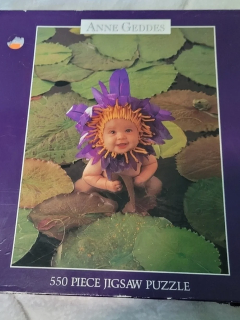Vintage Anne Geddes Baby In Lily Pads 550 Piece Puzzle